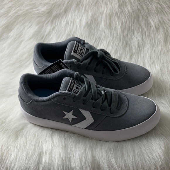 Converse Kids Suede Gray and White Sneakers - Picture 1 of 5